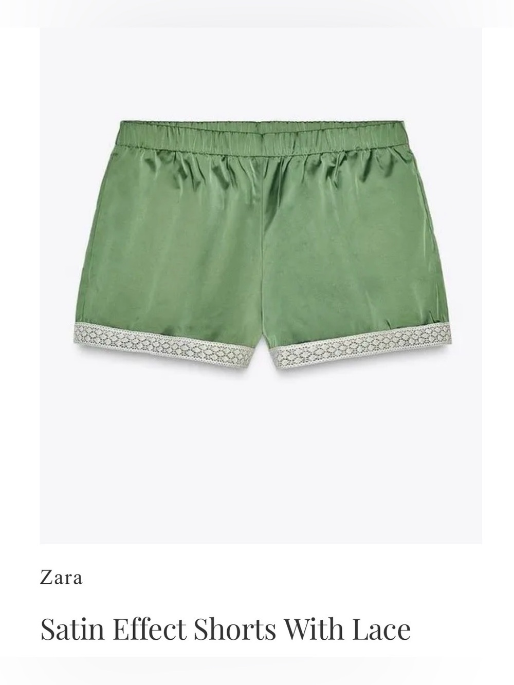Zara Thick Satin Lace Trim Shorts